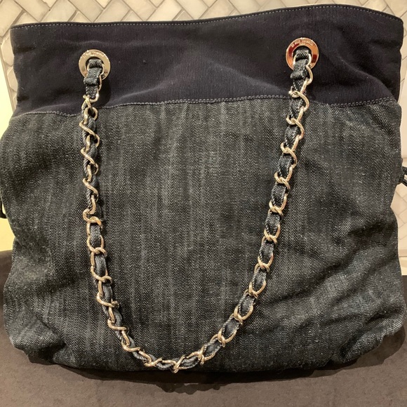 Chanel Denim Drawstring Tote Bag - Picture 6 of 16